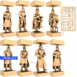 Chess set "Crusaders" | STL - 3D model for CNC