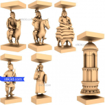 Chess set "Mongols" | STL - 3D model for CNC