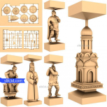 Chess set "Russian" | STL - 3D model for CNC