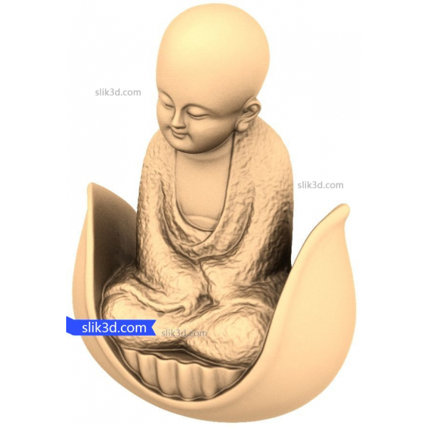 مراقبه راهب در 3D لوتوس STL مدل های CNC مراقبه راهب در 3D لوتوس STL مدل های CNC