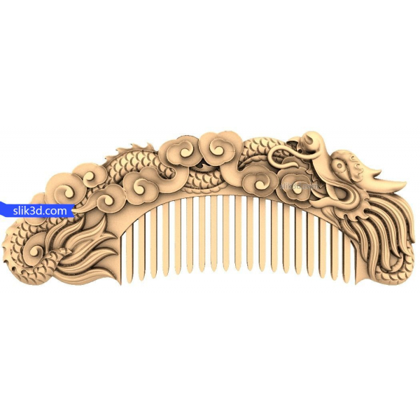 Pettine per capelli Dragon's Embrace modello 3D