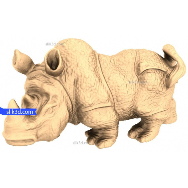 Charmant modèle STL 3D de rhinocéros pour CNC et impression 3D