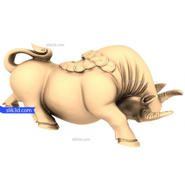Fortune Bull 3D-Modell - STL für CNC-Fräser Fortune Bull 3D-Modell - STL für CNC-Fräser