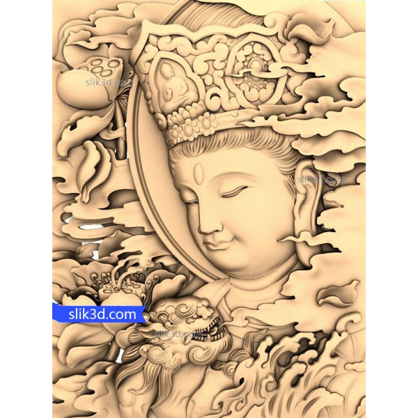 Serenity of Avalokiteshvara - 3D STL model pro CNC