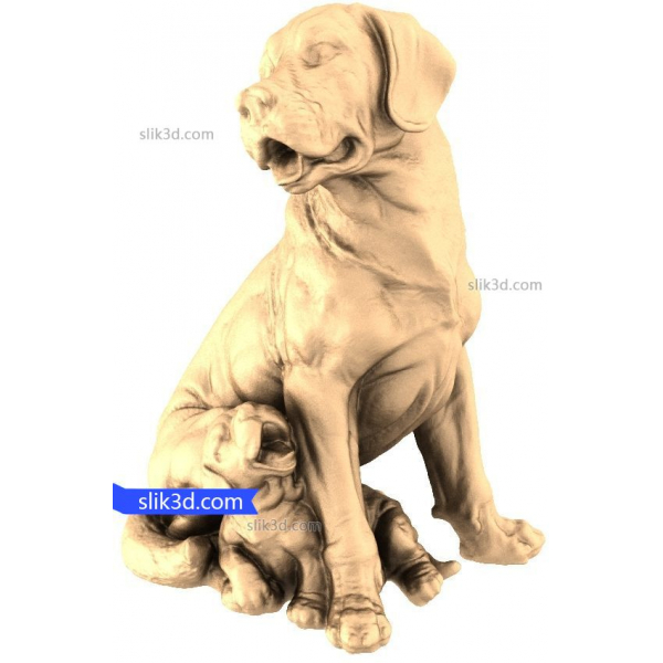 خانواده سگ 3D STL مدل