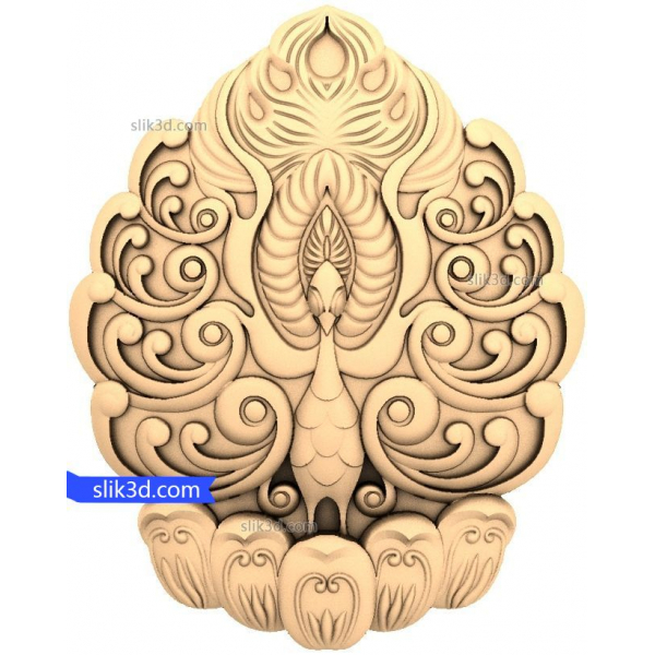 Majestic Flourish 3D Decorative Panel STL Model for CNC
