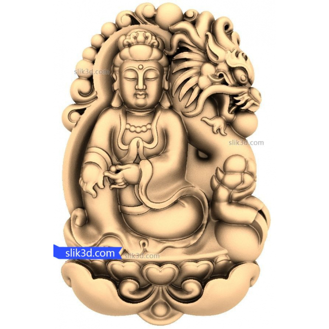 Ein Bodhisattva mit dem Drachen