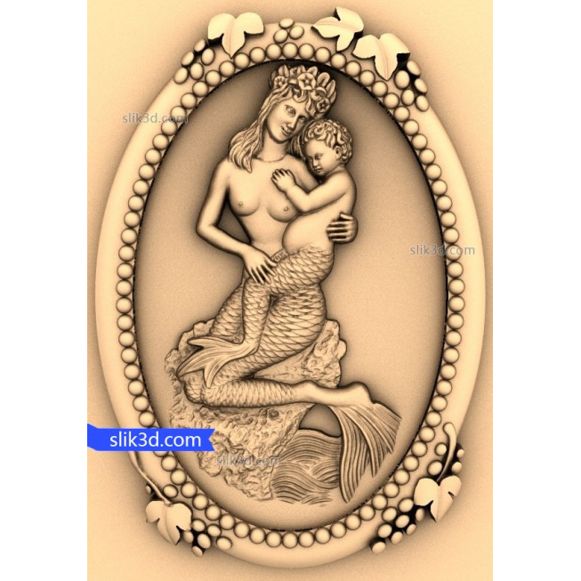 Mermaid with her son