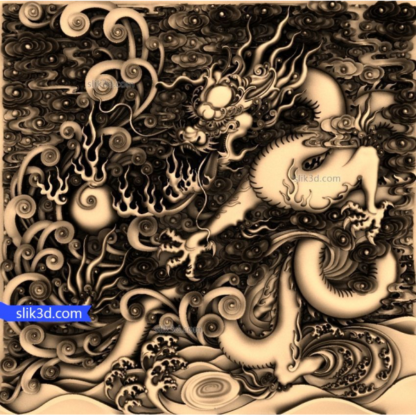 Dragon of the Clouds 3D Relief Model for CNC Dragon of the Clouds 3D Relief Model for CNC