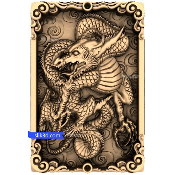 Dragon Majesty 3D Relief Model for CNC and 3D Printing