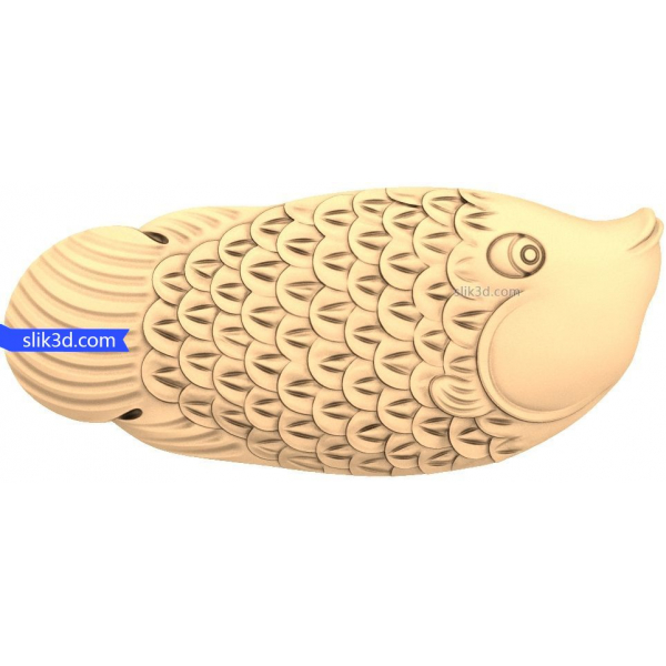 Modello STL 3D: pesce con squame dorate per CNC e stampa 3D Modello STL 3D: pesce con squame dorate per CNC e stampa 3D