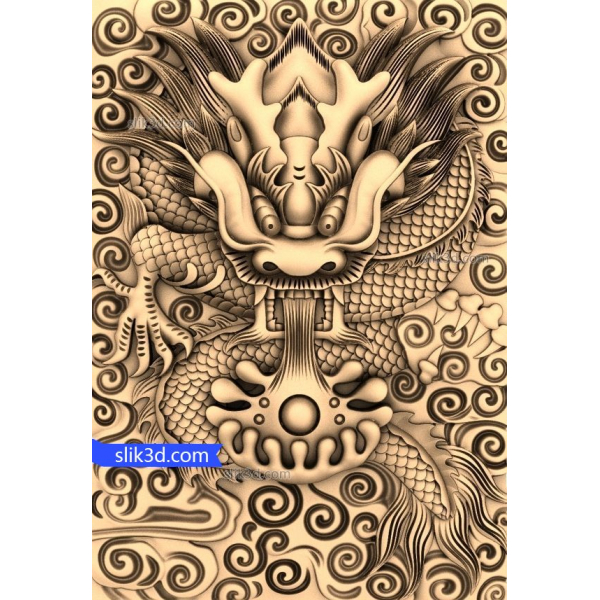 Majestic Dragon Relief 3D STL-model til CNC Majestic Dragon Relief 3D STL-model til CNC