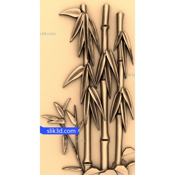 Zen Bamboo Relief 3D STL model pro CNC a 3D tisk Zen Bamboo Relief 3D STL model pro CNC a 3D tisk
