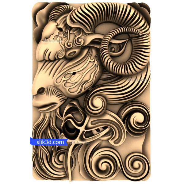 Capricorn Fantasy Relief 3D STL-model Capricorn Fantasy Relief 3D STL-model