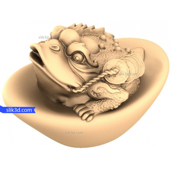 Model 3D STL Fortune Toad pentru sculptură CNC