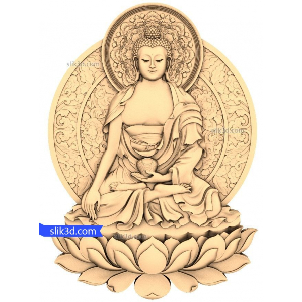 Modello STL 3D Lotus Buddha Serenity per router CNC Modello STL 3D Lotus Buddha Serenity per router CNC