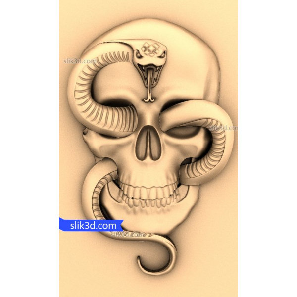 Skull Serpent Embrace 3D STL-model