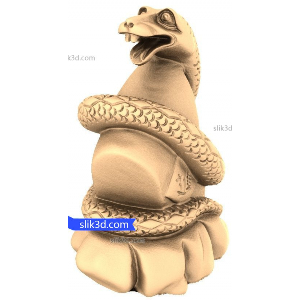 Serpent's Embrace 3D STL Model for CNC