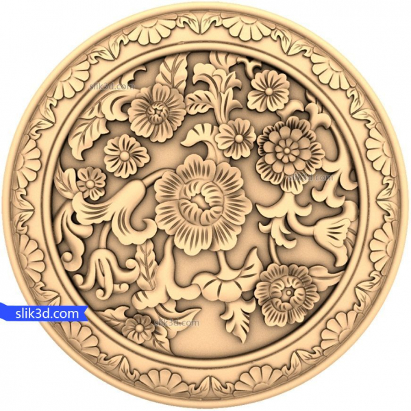 Floral Harmony Relief 3D model pro CNC Floral Harmony Relief 3D model pro CNC
