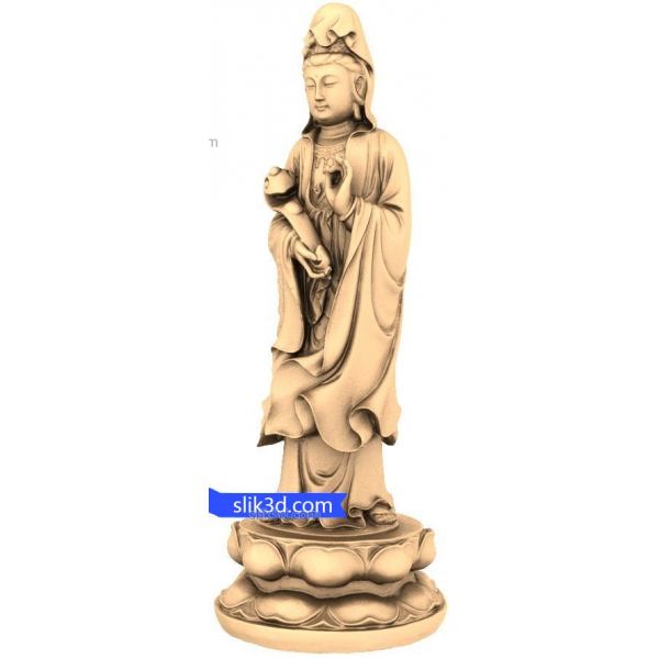 Dobroczynny model 3D Guanyin do CNC i druku 3D Dobroczynny model 3D Guanyin do CNC i druku 3D