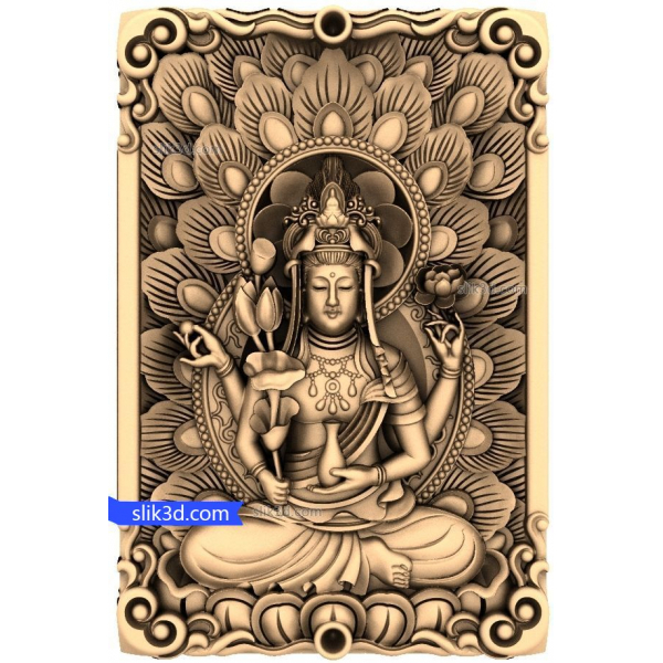 Lotus Serenity Mandala 3D STL Model for CNC Lotus Serenity Mandala 3D STL Model for CNC