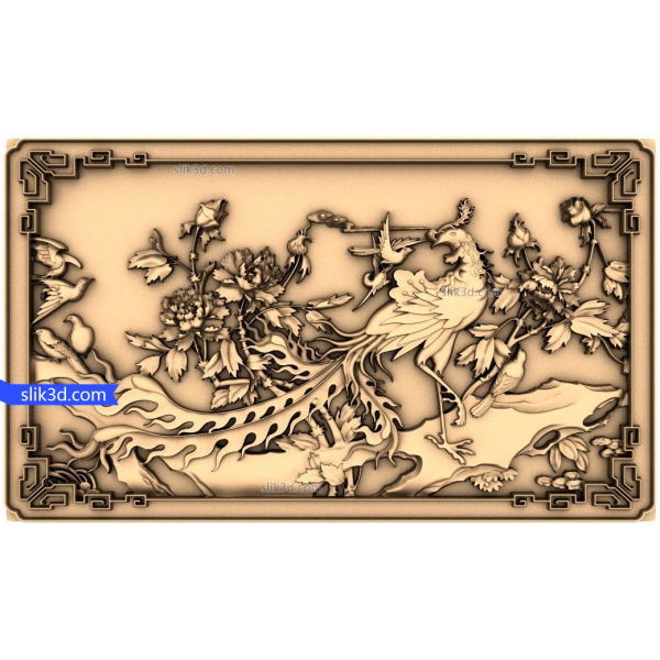 Phoenix in Bloom 3D Relief Model for CNC Phoenix in Bloom 3D Relief Model for CNC