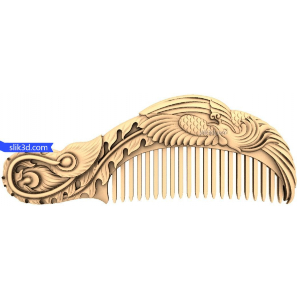 Phoenix Crest Comb 3D STL Model for CNC Router Phoenix Crest Comb 3D STL Model for CNC Router