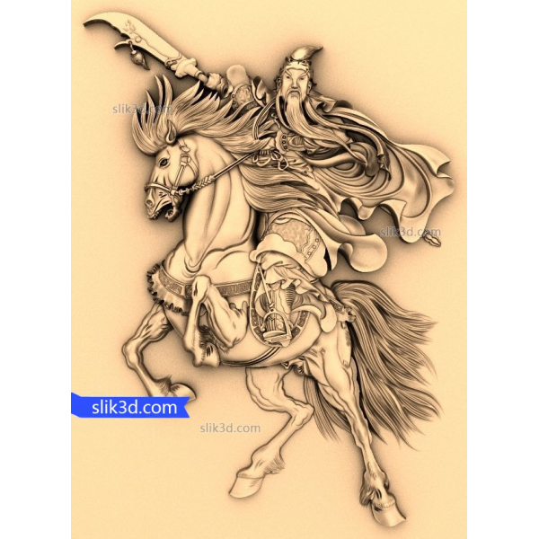 Guerriero a cavallo modello 3D STL per CNC