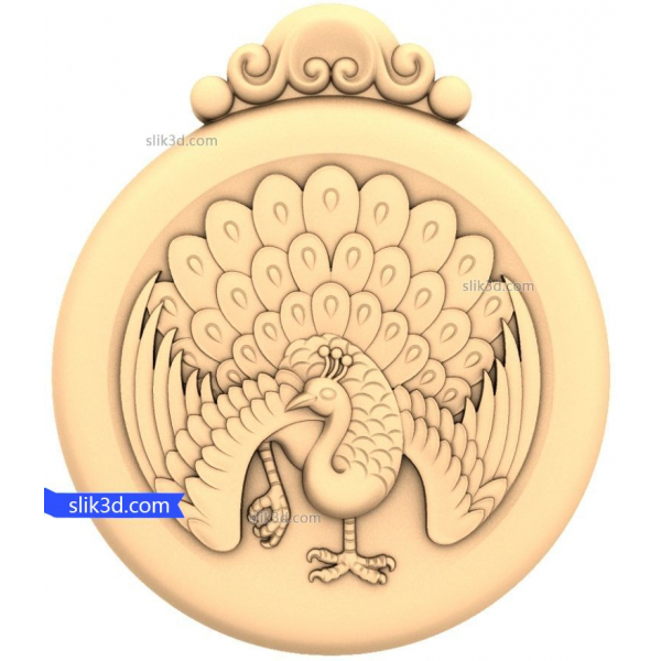 Peacock Elegance - 3D CNC STL Model Peacock Elegance - 3D CNC STL Model