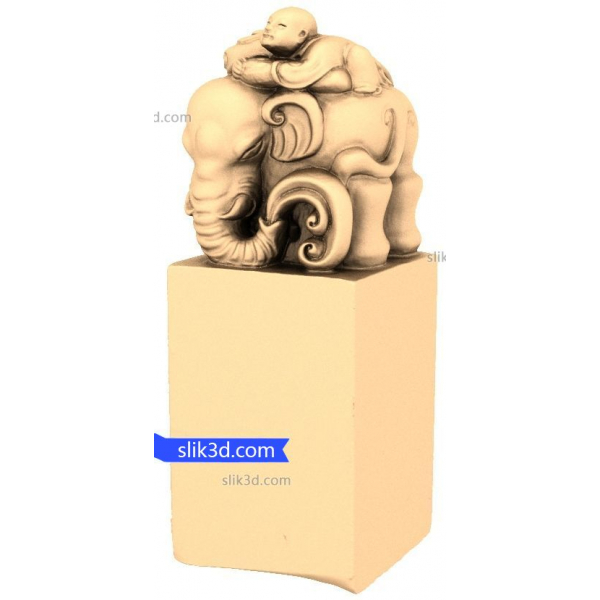 Playful Elephant and Child 3D STL Model for CNC Playful Elephant and Child 3D STL Model for CNC