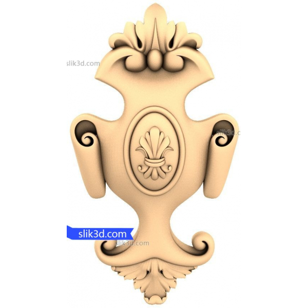 Ornamental Flourish Appliqu? 3D STL Model Ornamental Flourish Appliqu? 3D STL Model