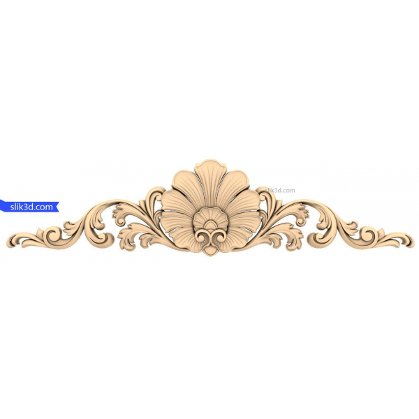Floral Elegance Crest - 3D STL-model til CNC-routere Floral Elegance Crest - 3D STL-model til CNC-routere