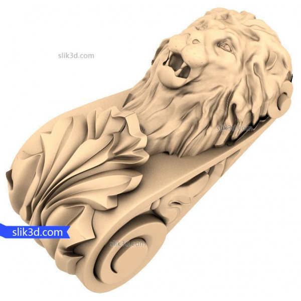 Majestic Lion Corbel 3D STL Model for CNC
