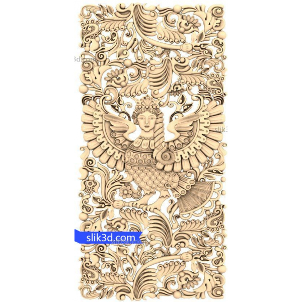 Mystical Sirin Panel 3D Model for CNC Mystical Sirin Panel 3D Model for CNC