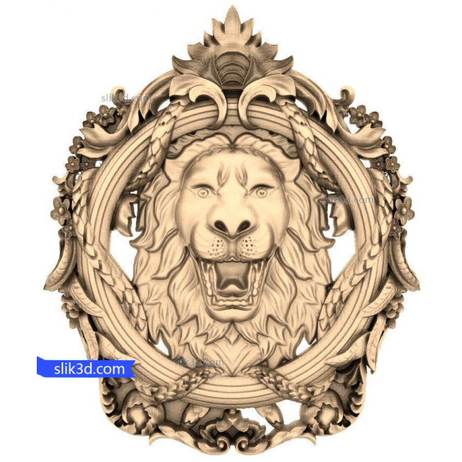 Bas-relief "Decorative" lion | 3D STL model for CNC