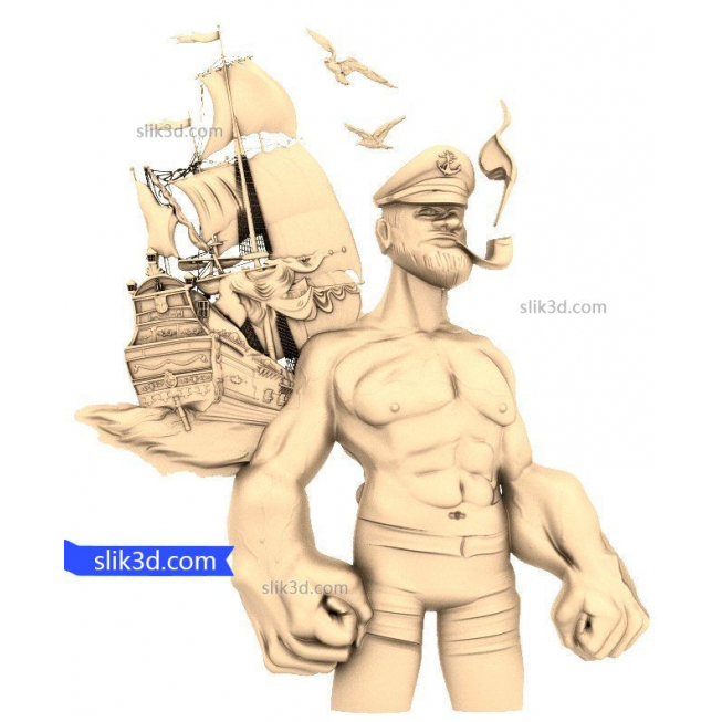 Bas-relief "Sailor" | STL - 3D model for CNC
