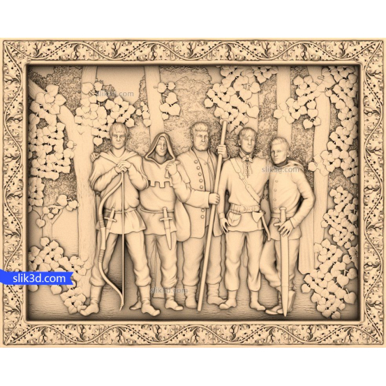 Bas-relief "Warriors" | STL - 3D model for CNC