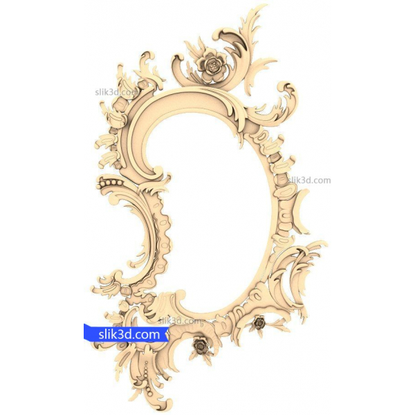 Floral Elegance Frame - 3D STL Model for CNC Router Floral Elegance Frame - 3D STL Model for CNC Router