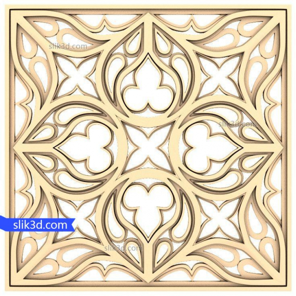 Floral Harmony Panel - 3D STL Model for CNC Floral Harmony Panel - 3D STL Model for CNC
