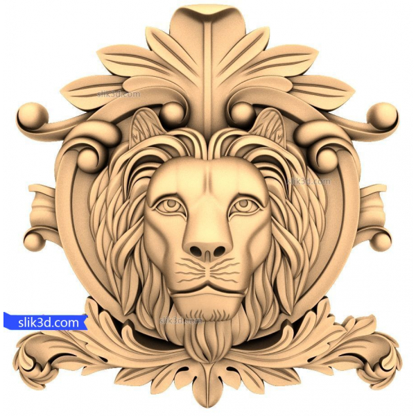 Majestic Lion Emblem 3D STL Model for CNC Majestic Lion Emblem 3D STL Model for CNC