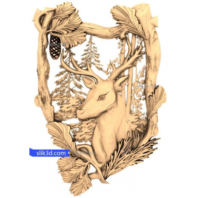 Bas-relief "Deer #11" | STL - 3D model for CNC