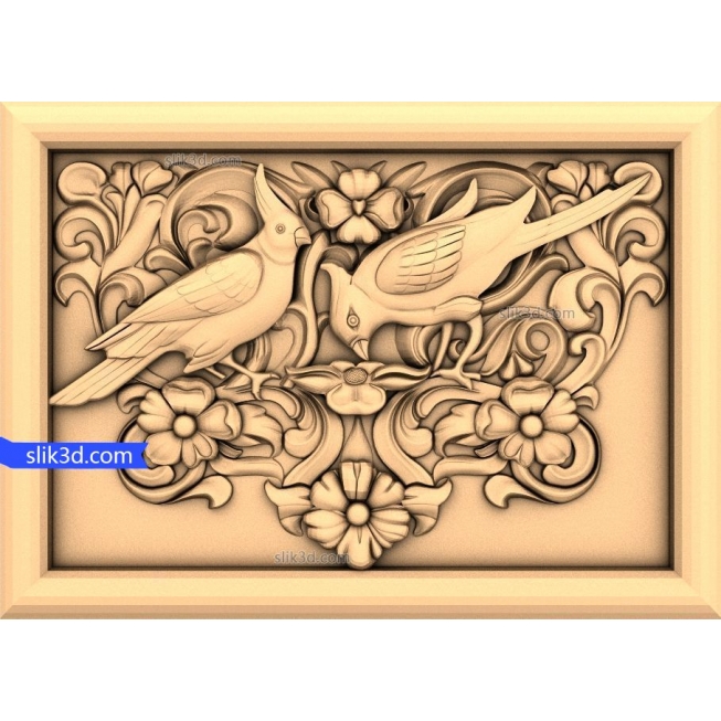 Bas-relief "Birds #3" | STL - 3D model for CNC