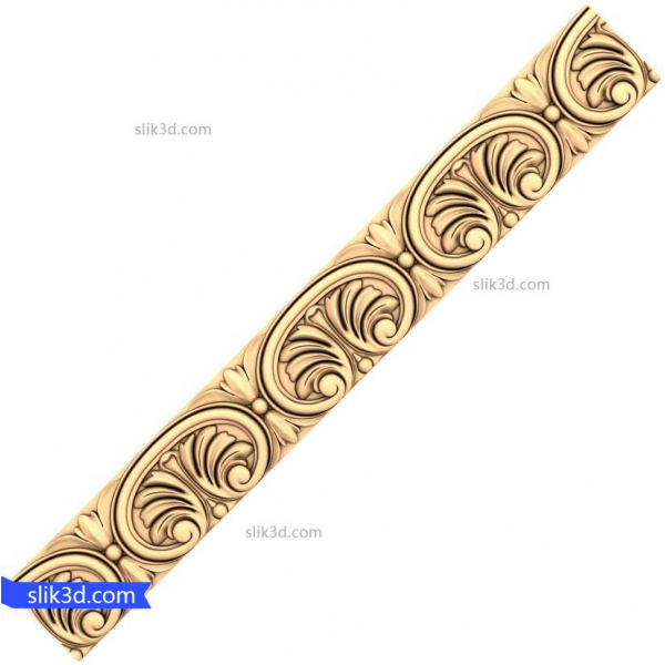 Ornate Acanthus Border 3D STL Model for CNC