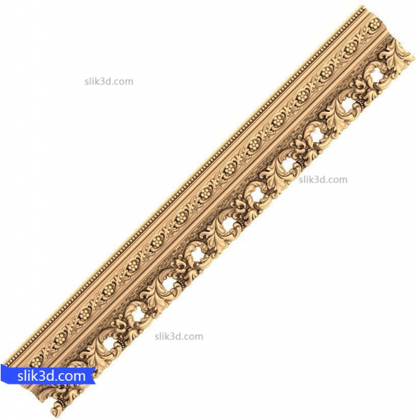 Udsmykket barok kant 3D STL-model til CNC Udsmykket barok kant 3D STL-model til CNC