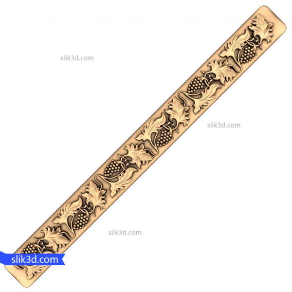 Elegant Vine Border 3D STL Model for CNC