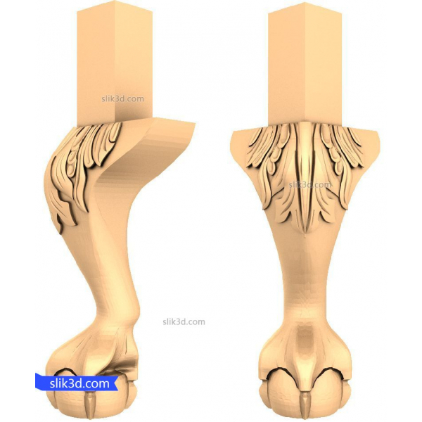 โมเดล 3 มิติ ขาเฟอร์นิเจอร์ Majestic Lion Paw สำหรับ CNC