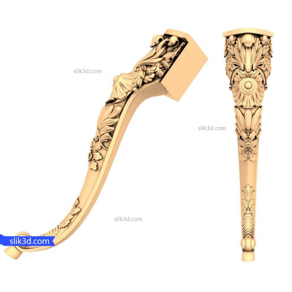 Gamba Ornata di Eleganza - Modello STL 3D per CNC Gamba Ornata di Eleganza - Modello STL 3D per CNC