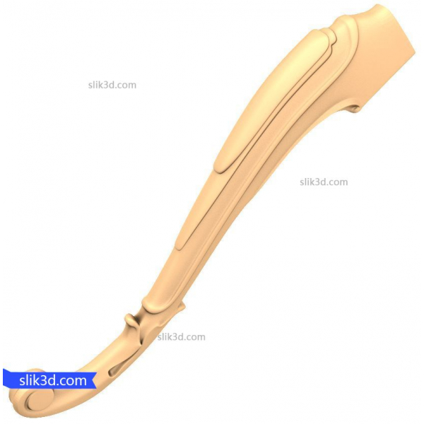 Modello 3D di gamba di sedia in legno ornato Modello 3D di gamba di sedia in legno ornato