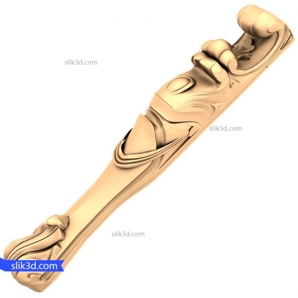 Elegance in Motion - Decorative Handle 3D Model for CNC