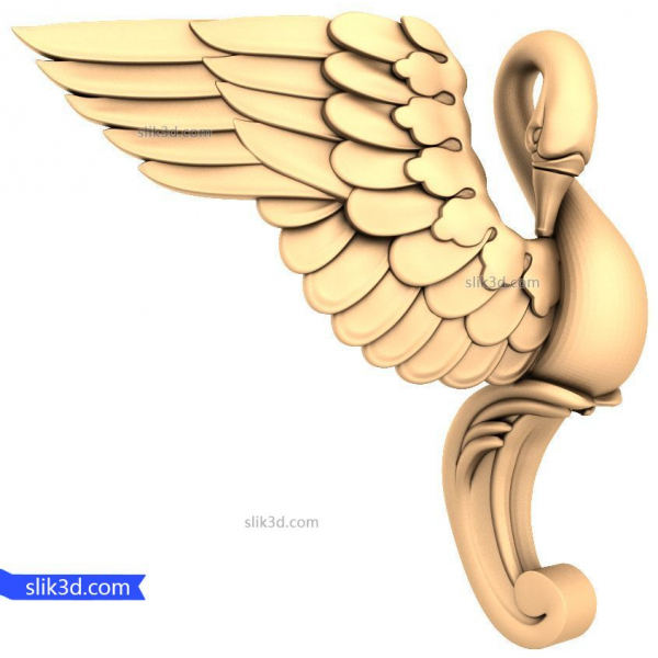 Yndefuld Swan Wing Ornament til CNC- og 3D-print Yndefuld Swan Wing Ornament til CNC- og 3D-print